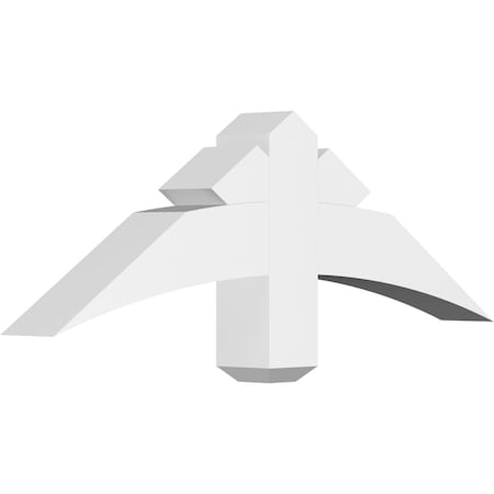 Ekena Millwork Alberta Architectural Grade PVC Gable Bracket, 36"W x 12"H x 4"D x 4"F, 8/12 Pitch GBP036X12X0404ALB00